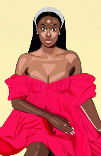 Female Portrait. I did this graphic portrait to practice with the shades of dark skin tone.